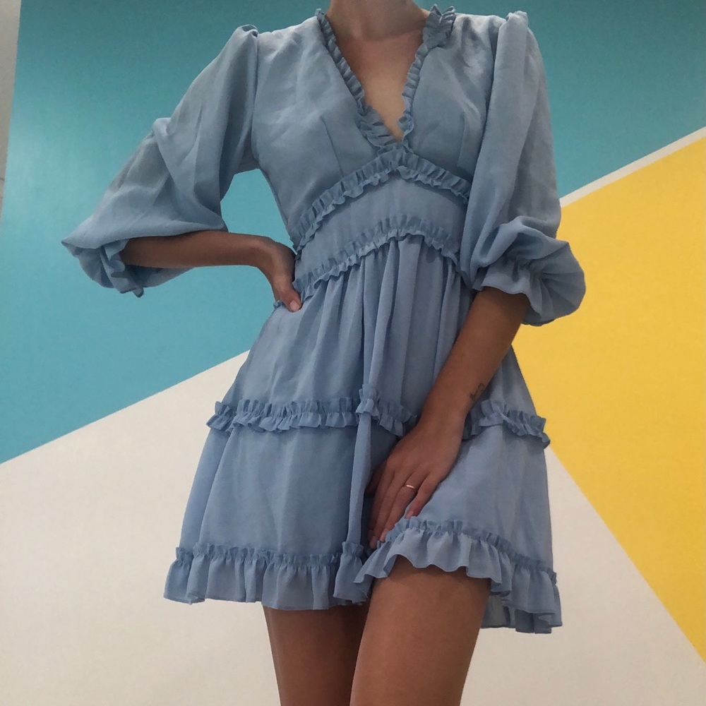 Blue ruffle dress